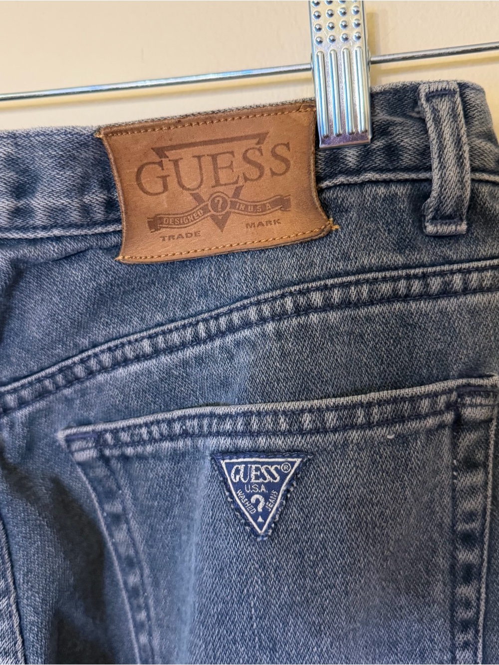 Vintage 90s Guess Sz 31 Dark Wash Denim Jeans Made In USA 100% Cotton